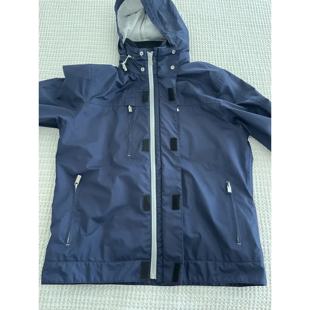 Zegna Sport Waterproof Rain Ocean Jacket Coat Mens Medium Navy Blue Windbreaker